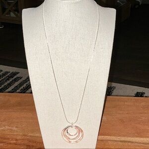 Elegant Silver Tone Pendant Necklace